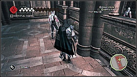 Around the corner the situation will be very similar, except that the monks are standing and guards are walking - Main Plot - Sequence 14 - Main Plot - Assassins Creed II - Game Guide and Walkthrough