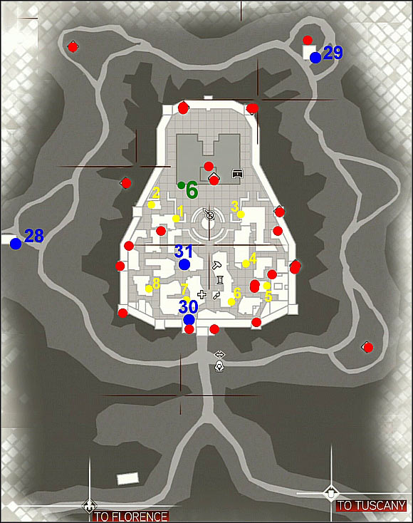 1 - General maps - Monteriggioni / Villa - Cities - General maps - Assassins Creed II - Game Guide and Walkthrough