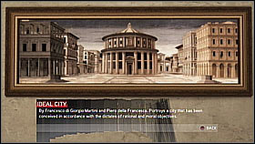 Ideal City - 2423 f - availability: Monteriggioni/Villa - Paintings collection - Economics, equipment and combat - Assassins Creed II - Game Guide and Walkthrough