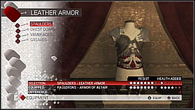 Leather Spalders - Armor collection - Economics, equipment and combat - Assassins Creed II - Game Guide and Walkthrough