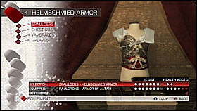 Helmschmied Spaulders - Armor collection - Economics, equipment and combat - Assassins Creed II - Game Guide and Walkthrough