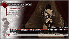 Altair Pauldrons - Armor collection - Economics, equipment and combat - Assassins Creed II - Game Guide and Walkthrough
