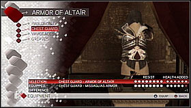 Altair Chest Guard - Armor collection - Economics, equipment and combat - Assassins Creed II - Game Guide and Walkthrough