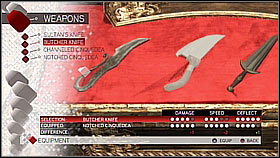 Sultans Knife - Weapon collection - Economics, equipment and combat - Assassins Creed II - Game Guide and Walkthrough