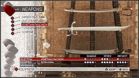 Venetian Falchion - Weapon collection - Economics, equipment and combat - Assassins Creed II - Game Guide and Walkthrough