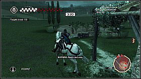 The last enemy can be killed from the roof - leave the guards - Side Quests - Assassinations - Part 4 - Side Quests - Assassins Creed II - Game Guide and Walkthrough