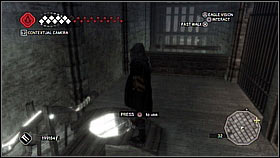 Go to the opposite platform above [1] Quickly activate the mechanism and run towards the opening grates using the beams - Forli - Ravaldinos Secret - Dungeons - Assassins Creed II - Game Guide and Walkthrough