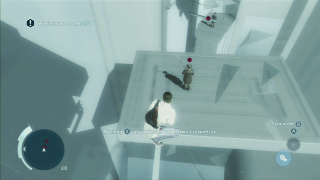 To perform an air assassination, head to the end of the end of the beam hanging above the enemy and press the attack button - Sequence 1 - Refresher Course - Walkthrough - Assassins Creed III - Game Guide and Walkthrough