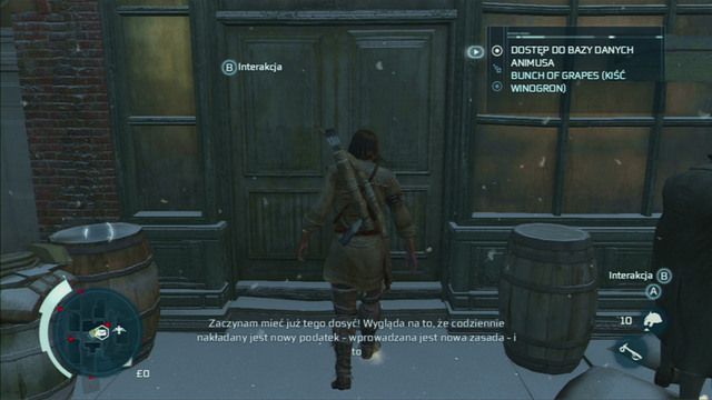 Follow your companion, enter the first shop and buy the needed materials - Sequence 5 - A Trip to Boston - Walkthrough - Assassins Creed III - Game Guide and Walkthrough