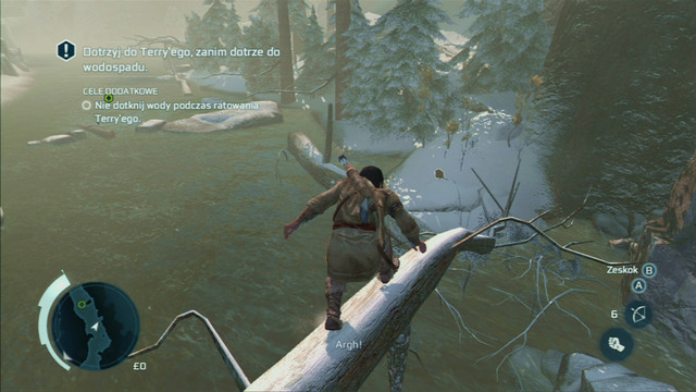 Optional objective: Do not touch the water while rescuing Terry - Sequence 5 - River Rescue - Walkthrough - Assassins Creed III - Game Guide and Walkthrough