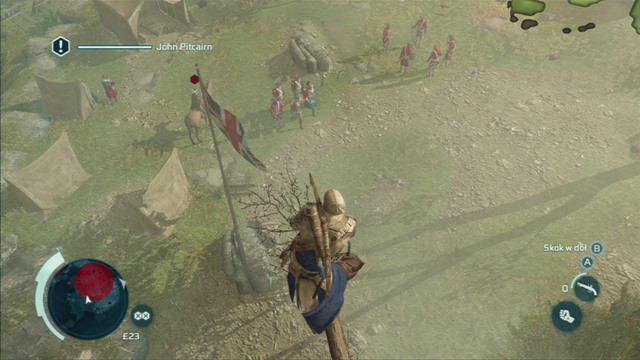 Right beside there's a mast with a flag onto which you can jump - Sequence 7 - Battle of Bunker Hill - Walkthrough - Assassins Creed III - Game Guide and Walkthrough