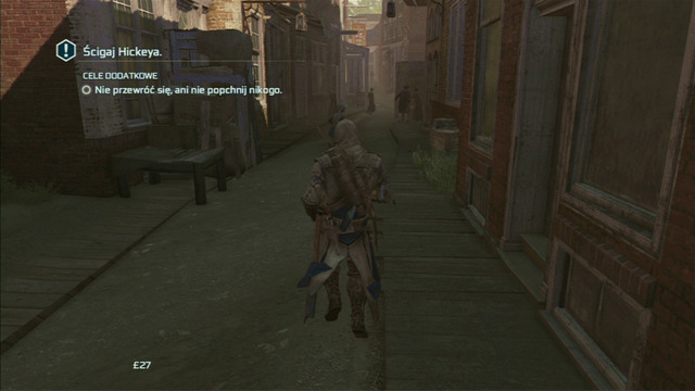 Afterwards head to the second alley on the right and turn left - Sequence 8 - Something on the Side - Walkthrough - Assassins Creed III - Game Guide and Walkthrough