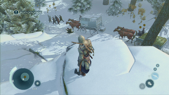 Optional objective: Do not hide in the hay cart while following the convoy - Sequence 9 - Missing Supplies - Walkthrough - Assassins Creed III - Game Guide and Walkthrough