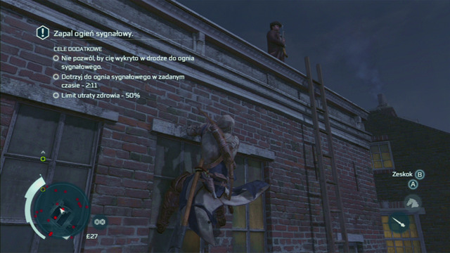 Now you can keep jumping between the roofs in the designated order, silently killing the guards on your way - Sequence 11 - Lees Last Stand - Walkthrough - Assassins Creed III - Game Guide and Walkthrough