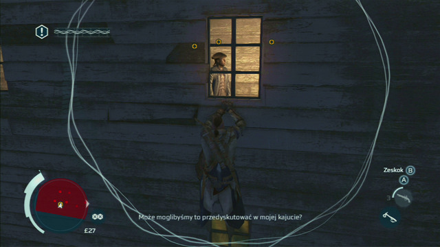 From there you have to reach the nearby window and eavesdrop on the conversation - Sequence 12 - Laid to Rest - Walkthrough - Assassins Creed III - Game Guide and Walkthrough