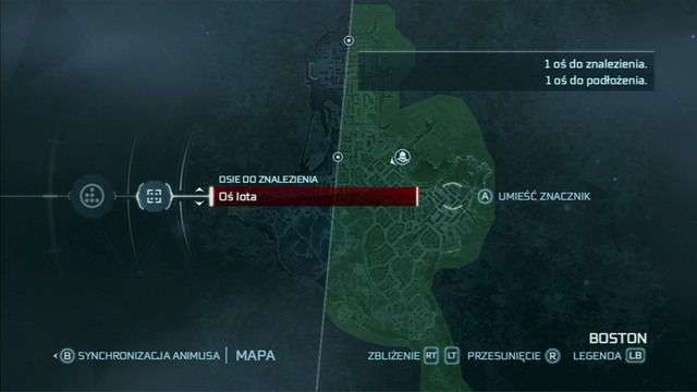 Two first pivot points will be marked on the map of Boston - Animus Synching - Assassins Creed III - Game Guide and Walkthrough