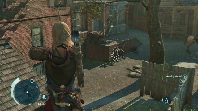 Where higher precision is needed, you need to hold down the aim button before shooting and move the dot to the proper position with the right analog stick - Long range combat - Combat system - Assassins Creed III - Game Guide and Walkthrough