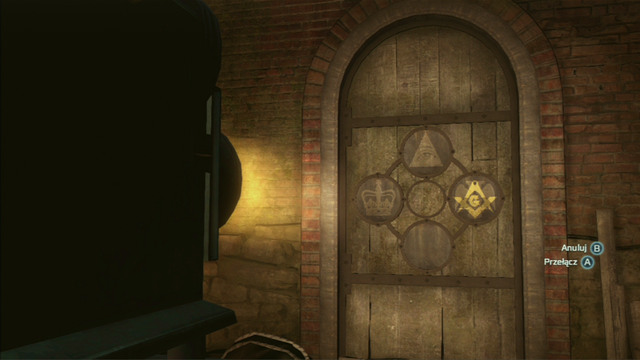 To open the door, place the lens in the following order: eye above, crown on the right, letter below and the eagle on the left - New York - Underground - Assassins Creed III - Game Guide and Walkthrough