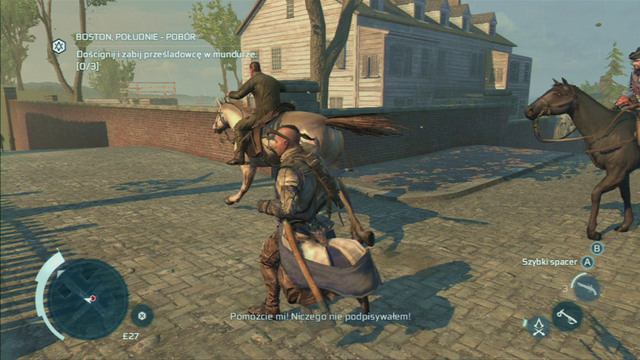 Catch up with and kill the guard who's chasing the man - Boston - southern district - Assassin Guild - Assassins Creed III - Game Guide and Walkthrough