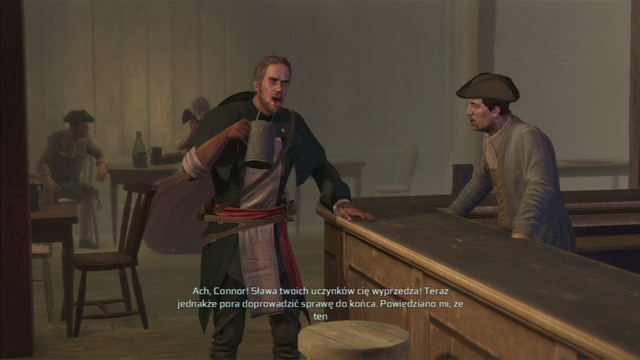 After a conversation in the tavern, you will receive a mission of killing the local Templar officer - Boston - northern district - Assassin Guild - Assassins Creed III - Game Guide and Walkthrough