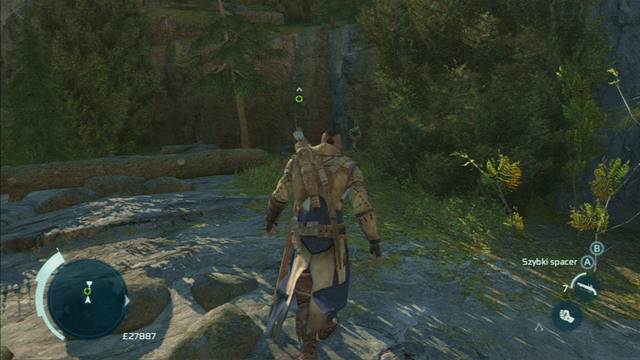 As you reach the target, press the interaction button to pick the flowers and jump down onto the pile of dry leaves - Norris - Homestead - Assassins Creed III - Game Guide and Walkthrough