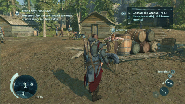 On the shore nearby Davenport's homestead, you will find a man who's in possession of the letters of Captain Kidd, describing locations where you can find pieces of a treasure map - Peg Leg Trinkets - Captain Kidd's treasure - Assassins Creed III - Game Guide and Walkthrough