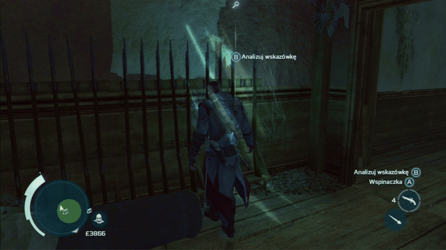 After reaching your destination, examine two traces: the musket on the left (behind the wolves display) and the mask to the right of the wolves - Naval mission - The Mad Doctor Castle - Captain Kidd's treasure - Assassins Creed III - Game Guide and Walkthrough