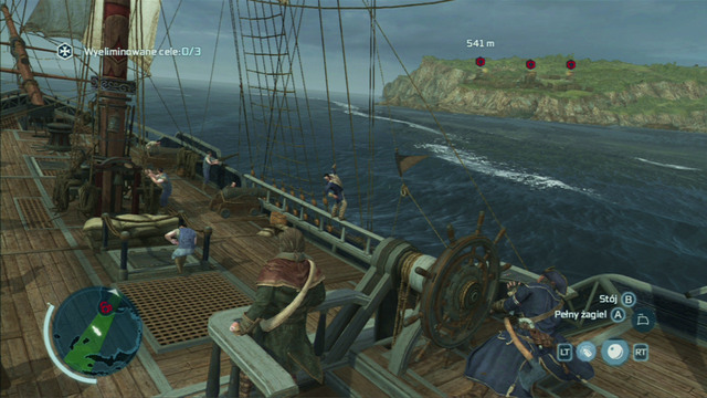 Swim with half sails and quickly turn around whenever you see a bell marking a mortar shot - The Chase - Naval missions - Assassins Creed III - Game Guide and Walkthrough