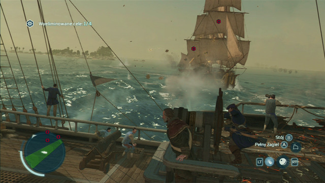 When a circle appear on one of the ships, shoot it with the swivel gun and you will quickly sink the enemy - Blistering Dawn - Privateer Contracts - Assassins Creed III - Game Guide and Walkthrough