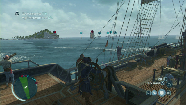 You should sink 1-2 ships before they all split up and start sailing in opposite directions - The Sea Wolves - Privateer Contracts - Assassins Creed III - Game Guide and Walkthrough