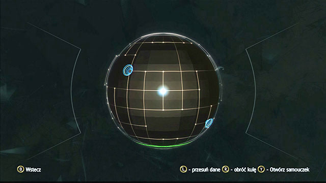 Your task is to carry the sphere towards the green line and cause endless looping, which means a situation in which the sphere rolls only over the green line - Sphere puzzle - Hacking into the Abstergo computers - Assassins Creed IV: Black Flag - Game Guide and Walkthrough
