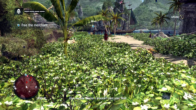 Greenery makes you invisible to the enemy - 01 - Edward Kenway - Sequence 1 - Assassins Creed IV: Black Flag - Game Guide and Walkthrough