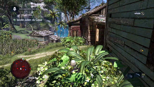 Use the garden to walk around the settlement's main part - 07 - A Single Madman - Sequence 3 - Assassins Creed IV: Black Flag - Game Guide and Walkthrough