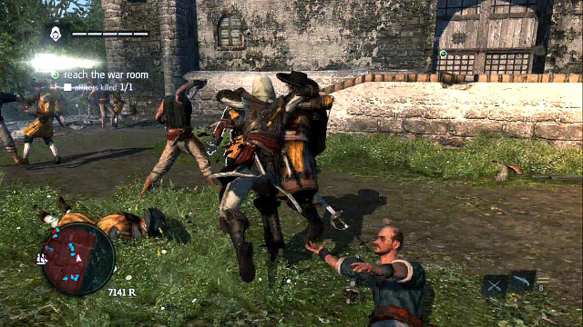 Use a running assassinate to kill the officer - 01 - The Forts - Sequence 5 - Assassins Creed IV: Black Flag - Game Guide and Walkthrough