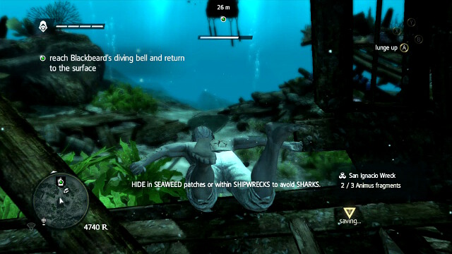 Hide from sharks - 01 - Diving For Medicines - Sequence 6 - Assassins Creed IV: Black Flag - Game Guide and Walkthrough