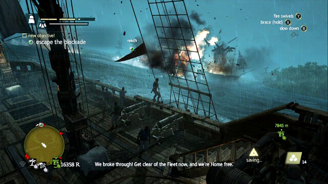 Stay far away at the moment of explosion - 04 - The Fireship - Sequence 7 - Assassins Creed IV: Black Flag - Game Guide and Walkthrough