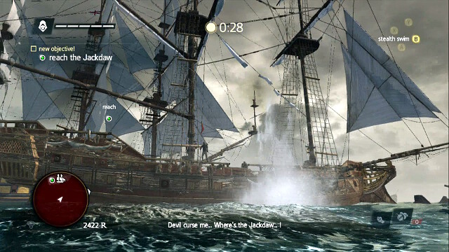 Return to the ship and escape the area - 01 - Do Not Go Gently... - Sequence 8 - Assassins Creed IV: Black Flag - Game Guide and Walkthrough