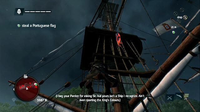 A guard on the mast - 01 - Black Barts Gambit - Sequence 10 - Assassins Creed IV: Black Flag - Game Guide and Walkthrough