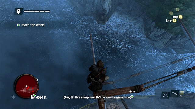 Jump down into water - 01 - Black Barts Gambit - Sequence 10 - Assassins Creed IV: Black Flag - Game Guide and Walkthrough