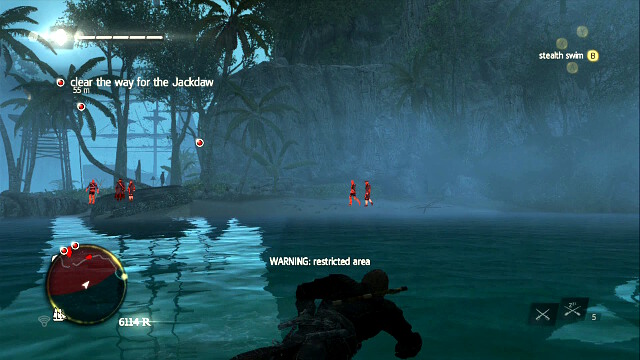 Swim towards the shore - 01 - Black Barts Gambit - Sequence 10 - Assassins Creed IV: Black Flag - Game Guide and Walkthrough