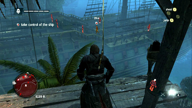 OPTIONAL OBJECTIVE- use a rope swing to kill the captain - 01 - Black Barts Gambit - Sequence 10 - Assassins Creed IV: Black Flag - Game Guide and Walkthrough
