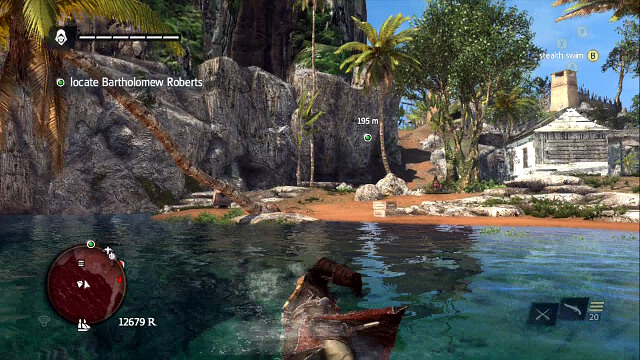 Swim towards the shore - 02 - Royal Misfortune - Sequence 12 - Assassins Creed IV: Black Flag - Game Guide and Walkthrough