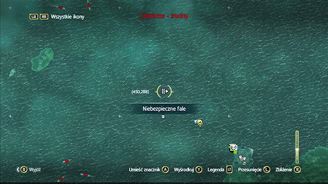 In spite of what the map suggests, the dangerous waves do not occur only in the spots where the marker appears - Random events - Assassins Creed IV: Black Flag - Game Guide and Walkthrough