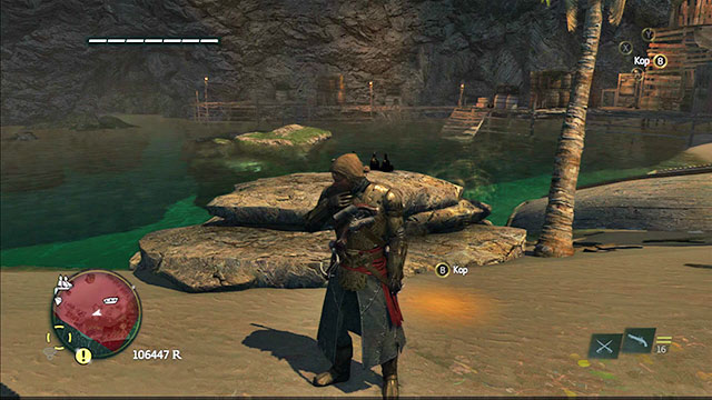 For the treasure you need to go to Jiguey - Ile a Vache - Treasure maps - Assassins Creed IV: Black Flag - Game Guide and Walkthrough