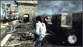 When you will be there, a cannon bullet with fly near your character [1] - Sequence 1 - Peace at Last - p. 2 - Walkthrough - Assassins Creed: Brotherhood - Game Guide and Walkthrough