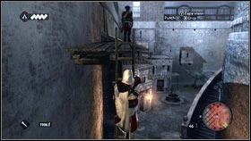 After killing the second guard stay close to the wall [1] - Sequence 4 - Den of Thieves - p. 1 - Walkthrough - Assassins Creed: Brotherhood - Game Guide and Walkthrough