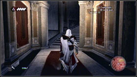 After speaking with Catarina exit the underground [1] and turn right [2] - Sequence 4 - Den of Thieves - p. 2 - Walkthrough - Assassins Creed: Brotherhood - Game Guide and Walkthrough