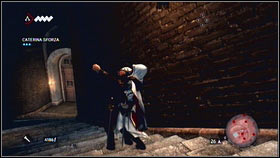 Put the woman around the corner [1] and kill the man who is standing - Sequence 4 - Den of Thieves - p. 3 - Walkthrough - Assassins Creed: Brotherhood - Game Guide and Walkthrough