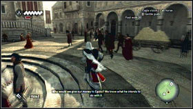 The man will be harassed by some guard - Sequence 5 - The Banker - p. 1 - Walkthrough - Assassins Creed: Brotherhood - Game Guide and Walkthrough