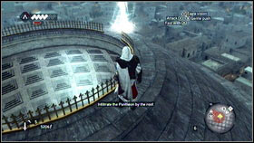 Climb on it [1] and go to the top [2] - Sequence 5 - The Banker - p. 1 - Walkthrough - Assassins Creed: Brotherhood - Game Guide and Walkthrough